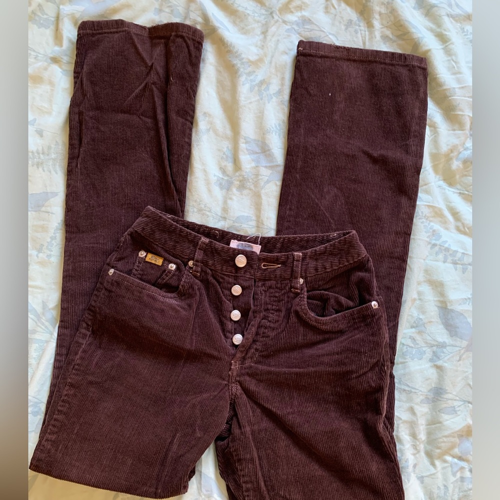 Vintage Blue Asphalt Brown Corduroy Flare Pants